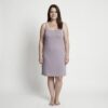 Γυναικείο Νυχτικό Αμάνικο Μίντι Πουά Plus Size, Μωβ