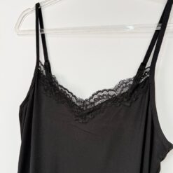 Γυναικείο Σετ Νυχτικό και Ρόμπα Regular Fit, Μαύρο