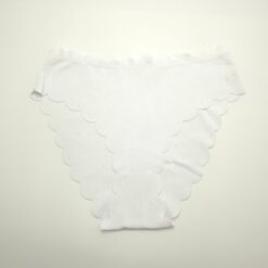 Γυναικείο Βαμβακερό Ριπ Εσώρουχο Σλιπ χωρίς Ραφές, Λευκό