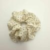 Λαστιχάκι Μαλλιών Σούρα Scrunchie Πουά, Εκρού