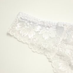 Γυναικείο Βαμβακερό Δαντελωτό Εσώρουχο Στρινγκ, Λευκό