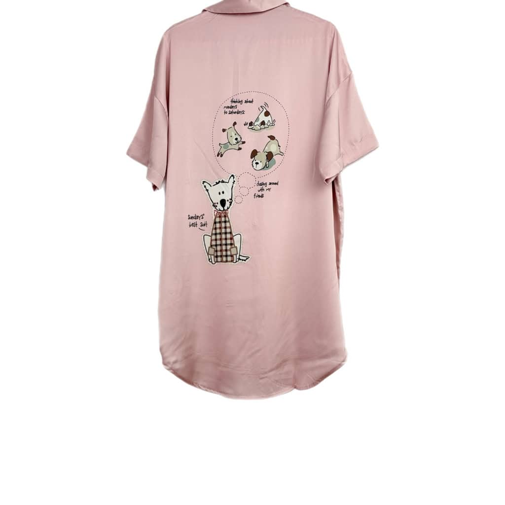 Γυναικεία Πουκαμίσα Κοντομάνικη Oversized με Σατέν Υφή και Κουμπιά Regular Fit, Ροζ