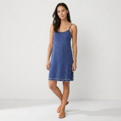 Γυναικείο Νυχτικό Πουά Regular Fit, Μπλε Μαρέν