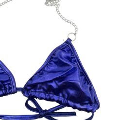 Σετ Σέξι Εσώρουχα Μπικίνι και Στρινγκ με αλυσίδες, Μπλε Ηλεκτρίκ - Image 4