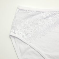 Γυναικείο Βαμβακερό Δαντελωτό Εσώρουχο Σλιπ, Λευκό