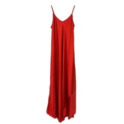 Γυναικείο Φόρεμα Maxi Σατέν Regular Fit, Κόκκινο