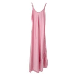 Γυναικείο Φόρεμα Maxi Σατέν Regular Fit, Ροζ