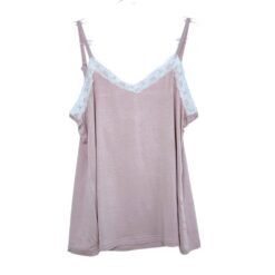 Γυναικείο Βαμβακερό Σετ Babydoll Τοπάκι με Δαντέλα και Φλοράλ Σορτσάκι Slim Fit, Ροζ