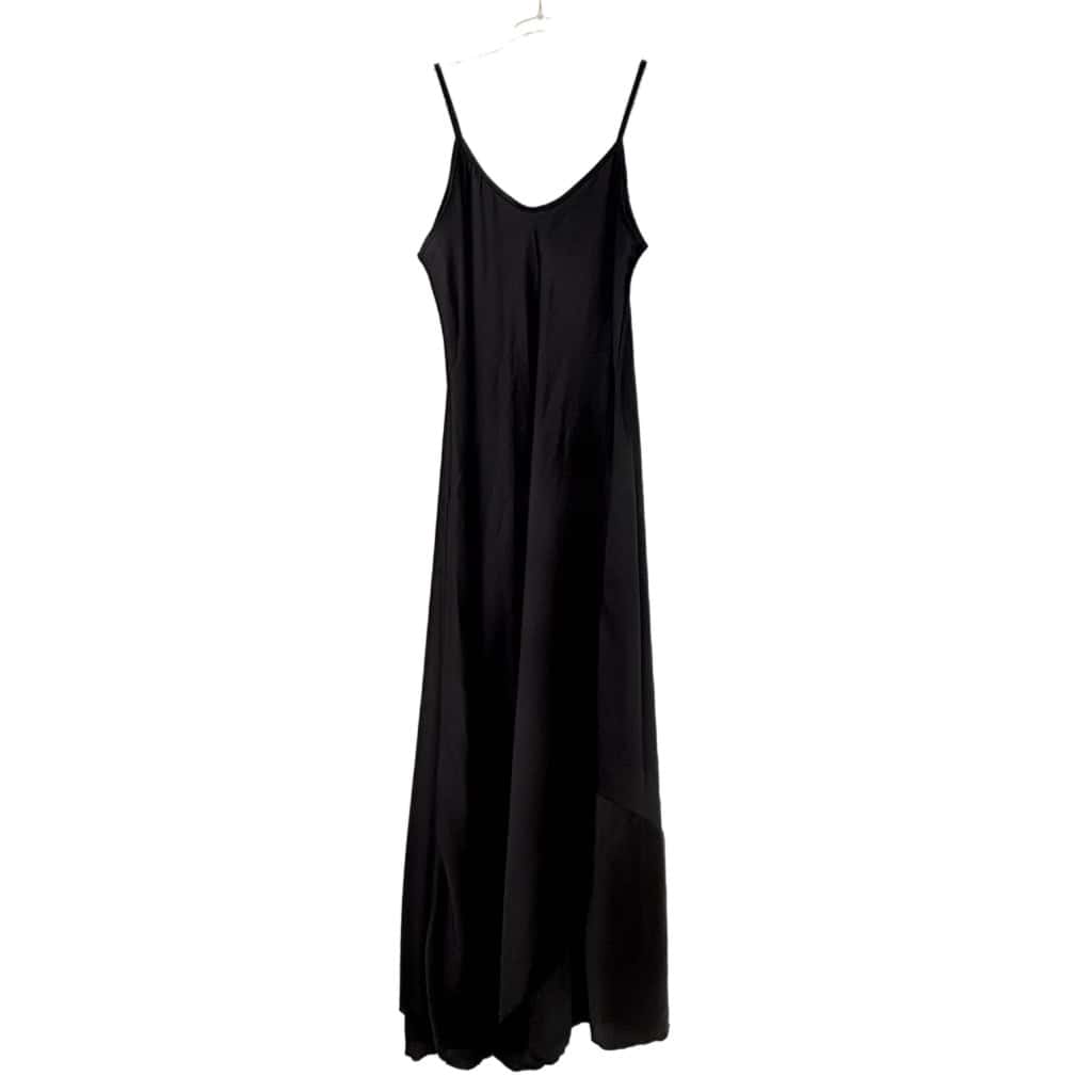 Γυναικείο Φόρεμα Maxi Σατέν Regular Fit, Μαύρο