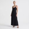 Γυναικείο Φόρεμα Maxi Σατέν Regular Fit, Μαύρο