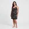 Νυχτικό Φλοράλ με Δαντέλα Plus Size, Μαύρο