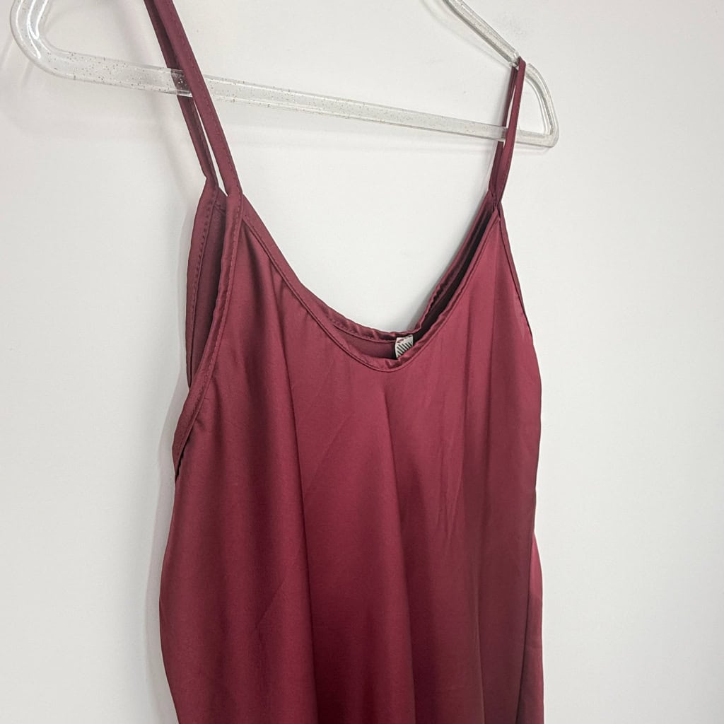 Γυναικείο Φόρεμα Maxi Σατέν Regular Fit, Μπορντό