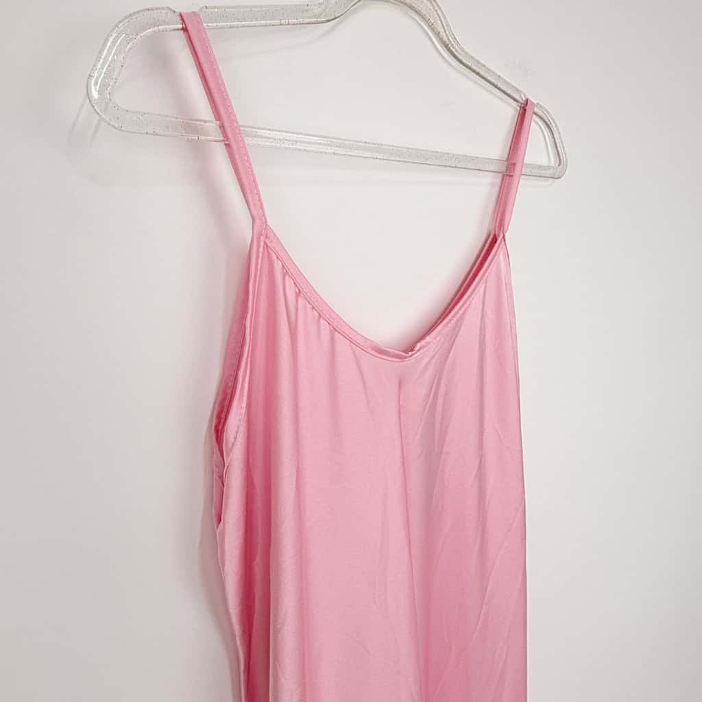 Γυναικείο Φόρεμα Maxi Σατέν Regular Fit, Ροζ