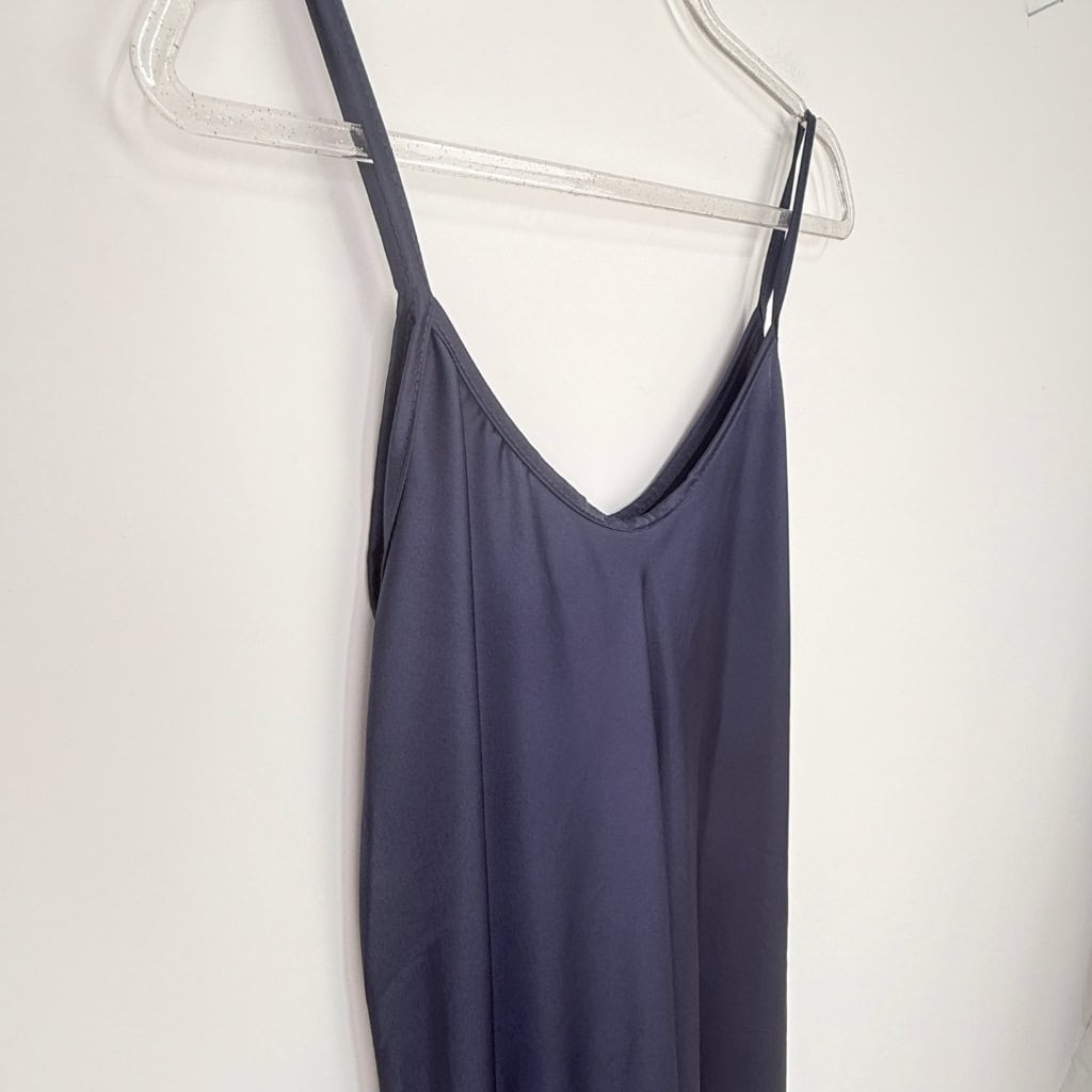 Γυναικείο Φόρεμα Maxi Σατέν Regular Fit, Μπλε Μαρέν