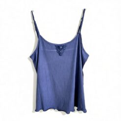 Γυναικείο Σετ Babydoll Ριπ Τοπάκι και Σορτσάκι Slim Fit, Μπλε Μαρέν