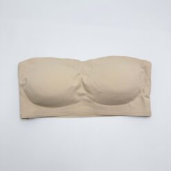 Μπουστάκι Στράπλες Μονόχρωμο Seamless, Μπεζ