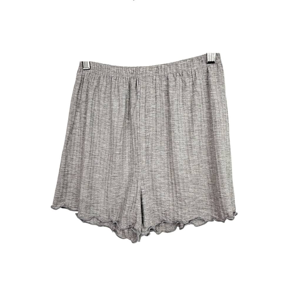 Γυναικείο Σετ Babydoll Ριπ Τοπάκι και Σορτσάκι Slim Fit, Γκρι