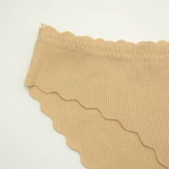 Γυναικείο Βαμβακερό Ριπ Εσώρουχο Σλιπ χωρίς Ραφές, Μπεζ